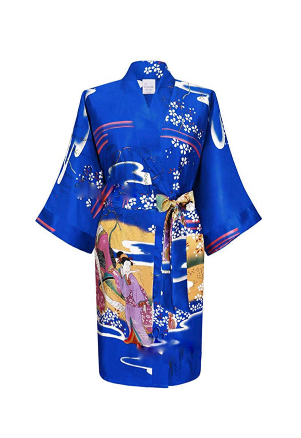 Geisha Print Short Kimono