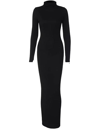 Fitted Turtleneck Maxi Dress