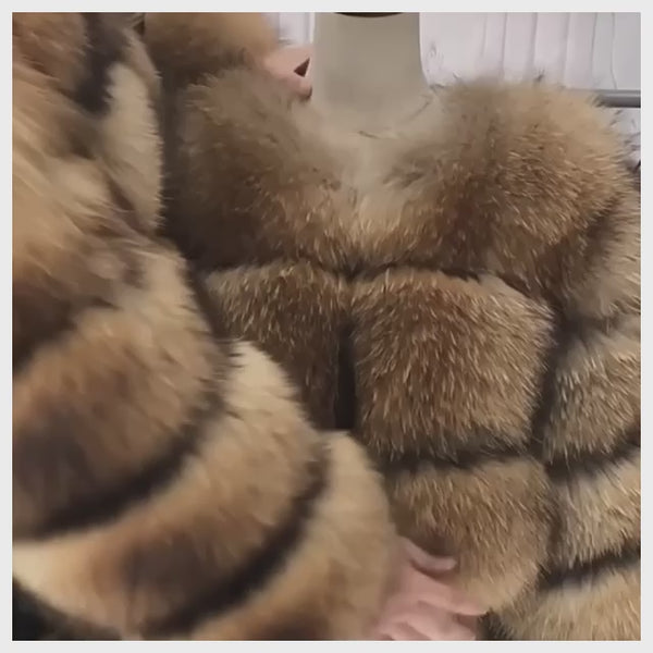 Raccoon fur jacket